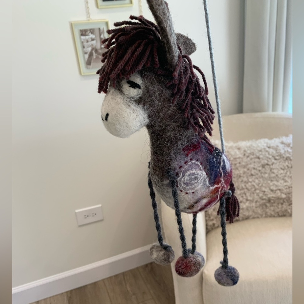 Handmade Felted Donkey puppet-by two sad donkeys on Etsy